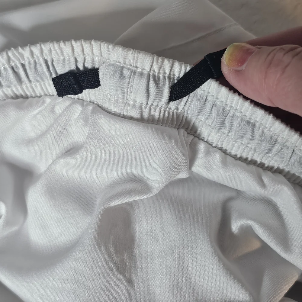 Nike Dri-FIT Running Shorts XL‎ White Black Trim Athletic Quick Dry Womens Gym